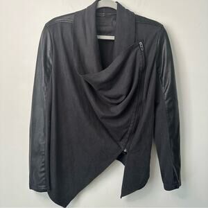 Blank NYC Black Asymmetrical Blazer Leather XS